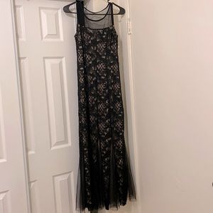 Black and Nude Lace Dress